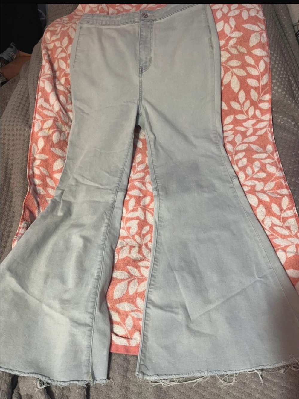 We The Free Light Blue Flared Wide-Leg Jeans